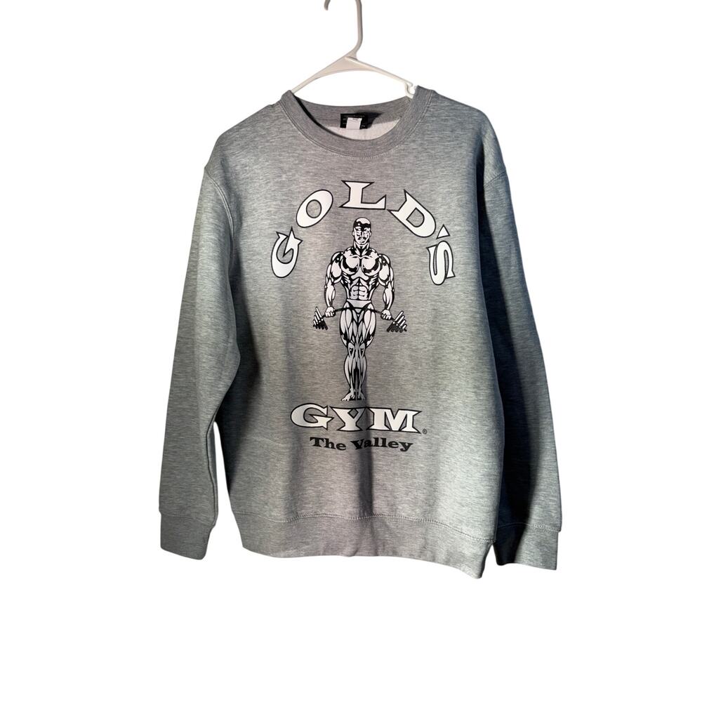 Golds Gym The Valley  Sweatshirt Gray Crew Neck Size M Mens